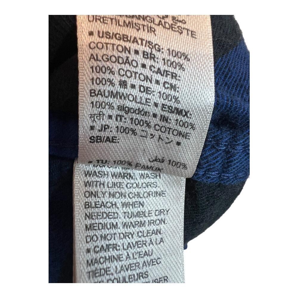 Mens Grunge Flannel Shirt Button Down Distressed Gorpcore Utility XL Blue - Picture 8 of 8